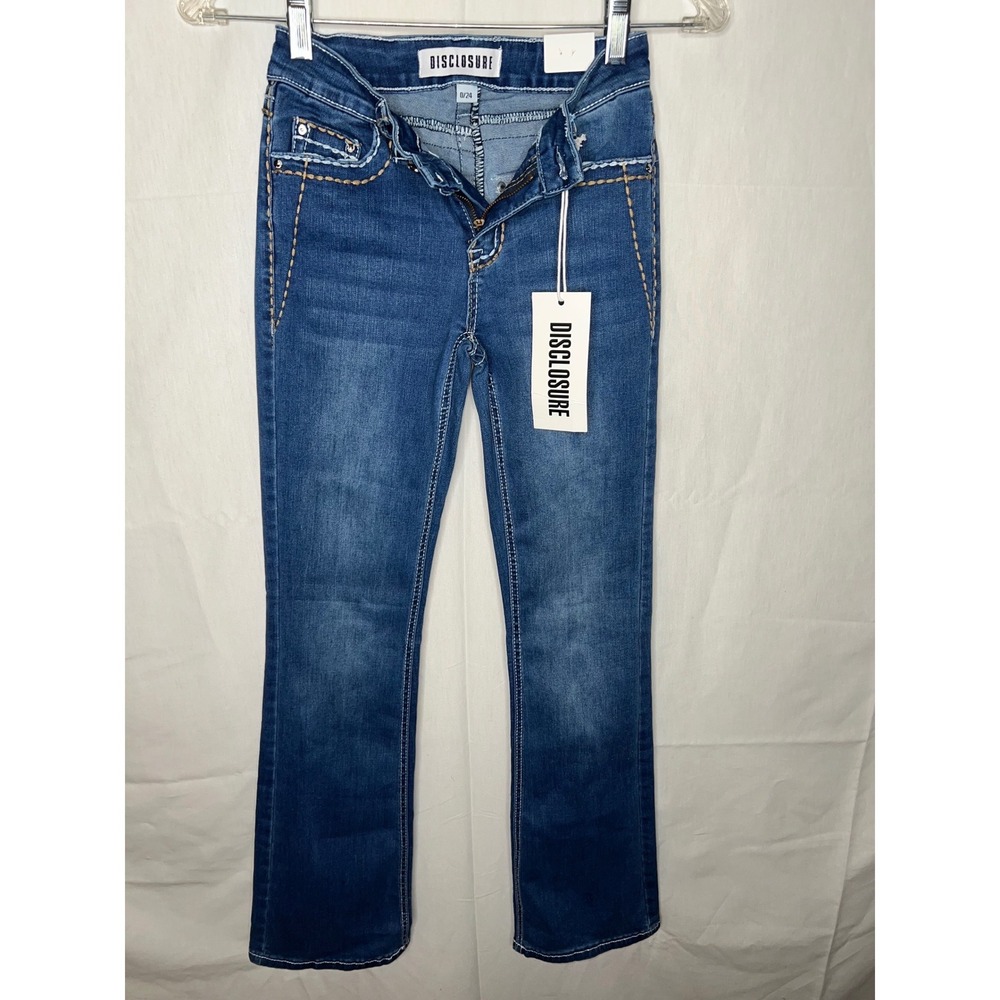 Disclosure Jeans, Juniors Size 0 24 Bootcut Denim Pants Embellished Pockets